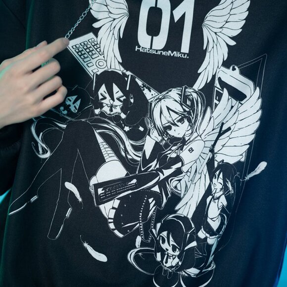 NEW ACDC RAG x Hatsune Miku Forever Punk Oversized Hoodie - Picture 5 of 8